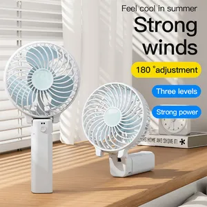 การออกแบบใหม่ Ventiladores แบบพกพามินิชาร์จพัดลมพับได้ฤดูร้อนเดินทางกลางแจ้งมือถือ 3 ความเร็วพัดลมมือขนาดเล็ก