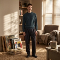 Old Money Style Minimalistischer Luxus-Baumwollstrickpullover Atmungsaktiv Hautfreundlich Weich Gemütlich Einfarbig Frühling