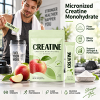 WELLBODY Créatine Monohydrate en Poudre Micronisée Saveur Pomme 5g Sachets Individuels 30 Pièces Booste la Force et les Performances