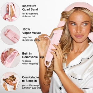 <span class=keywords><strong>Varilla</strong></span> rizadora sin calor con gorros <span class=keywords><strong>para</strong></span> el cabello, <span class=keywords><strong>varilla</strong></span> rizadora suave <span class=keywords><strong>para</strong></span> la noche, diadema <span class=keywords><strong>para</strong></span> cabello largo, herramientas de peluquería DIY, novedad - Product Image 4