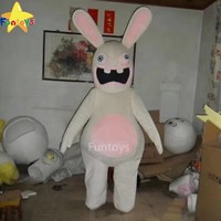 Costume de mascotte Funtoys Lapin Cretin Rayman Raving Rabbit pour adulte, déguisement pour Noël, Halloween, carnaval, fête