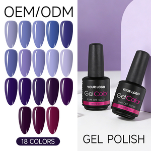 Professional Custom Logo Private Label Green Creat Your Own Brand Soak Off Purple Color UV LED Gel <b>Nail</b> Polish for <b>Nail</b> Beauty - Product Image 1