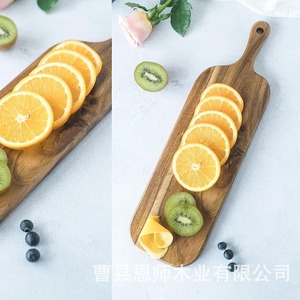 Tabla de cortar de madera de acacia de 38x19cm y 41x12cm con asa para uso en la cocina - Product Image 3