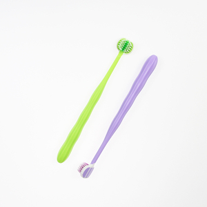 Brosse à dents manuelle moderne à trois têtes, couleur unie, tendance, très vendue, pour une meilleure hygiène buccale - Product Image 2