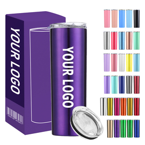 Gobelet isotherme fin de 20 oz avec finition peinture pulvérisée personnalisée, sans BPA et sans danger pour les aliments, double paroi en acier inoxydable, couvercle coulissant pratique avec paille - Product Image 1