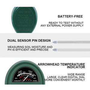 Kit de prueba de suelo 3 en 1 para uso en jardín y granja con lectura de humedad, pH y temperatura, no requiere batería - Product Image 6