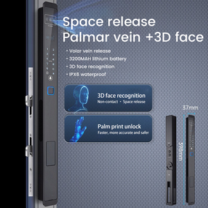 Thiết kế chống thấm nước tự động khóa 3D nhận dạng khuôn mặt với cảm biến vân tay cao cấp nhiệt phá vỡ nhôm khóa cửa - Product Image 4