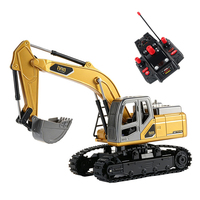 Véhicules de construction télécommandés pour enfants à l'échelle 1:20, modèle de pelle hydraulique électrique RC à 9 canaux avec son et godet en alliage