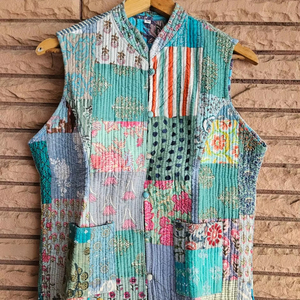 2026 Premium Handmade Block Print Cotton Quilted Winter Half Jacket Bohemian Ethnic Wear for Women Stylish Gift for Her - Product Image 1