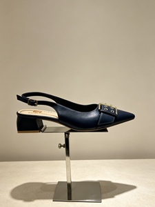 Sandali da donna nuovi con tacco basso e punta aperta, fibbia in metallo, versatili per il commuting - Product Image 2