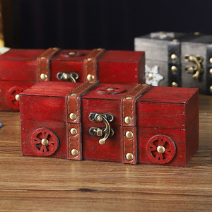 Mystic Arts Vintage Wooden Jewelry <b>Box</b> With Lock <b>Red</b> Decorative Storage <b>Box</b> For Desk Use - Product Image 1