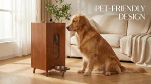 Mangeoire <span class=keywords><strong>pour</strong></span> animaux <span class=keywords><strong>de</strong></span> compagnie en bois <span class=keywords><strong>de</strong></span> noyer en gros |   Distributeur <span class=keywords><strong>de</strong></span> nourriture à gravité grande capacité |   Contrôle manuel des portions <span class=keywords><strong>pour</strong></span> chats et chiens - Product Image 3