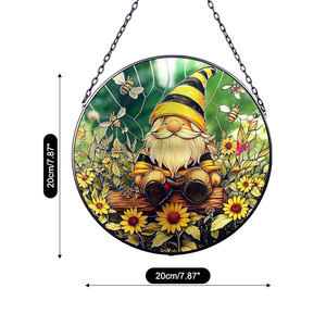 Atrapasoles de Vidrio Pintado Estilo Art Deco Personalizados, Panel Decorativo de 20cm con Diseño de Duende, Decoración Navideña para Jardín - Product Image 6