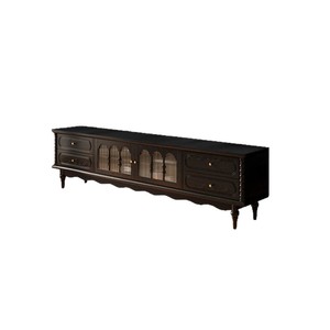 Meuble TV rétro français en bois massif My Nest, 2 m de long, avec tiroirs de rangement, meubles de salon, style américain - Product Image 5