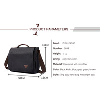 ZUOLUNDUO 14 pouces hommes mode bandoulière sac de messager en plein air voyage bureau porte-documents Polyester ordinateur portable ordinateur portable