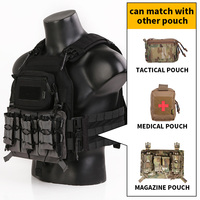 Gilet tactique de combat Emersongear en nylon Cordura 500D à libération rapide, noir, avec style LAVC