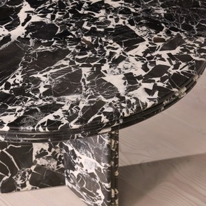 Table de salle à manger ovale en ardoise de style Wabi-sabi au design moderne, table en marbre naturel pour salon, cuisine intérieure, table noire - Product Image 5