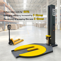 Intelligente E-Typ-Drehplattform-Wickelmaschine Automatischer Stretchfolien-Palettenwickler Touchscreen PLC-Steuerung Logistik-Verpackungswerkzeug