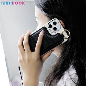 Minibook custom Cellular Saffiano Phone bags Case mirror cinturino da polso card sliding lanyard wallet phone case per Iphone 14 - Product Image 2