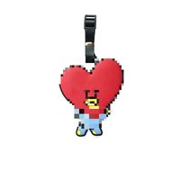 Accessoires de charme pour sac en PVC, style Kpop coréen BT Merch, mignons, anti-perte, étiquette de voyage, étiquette de bagage de dessin animé pour l'identification à l'embarquement
