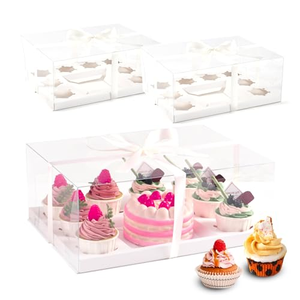 Cajas Transparentes Personalizadas al por Mayor para Cupcakes, Cajas Transparentes para Cupcakes con 6, 8, 12 y 13 Cavidades, Contenedores de Papel Transparente para Pasteles - Product Image 1