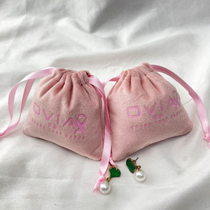 Custom Printed Velvet <b>Dice</b> Storage Bag Drawstring Tarot Card Holder Bag Jewelry Packaging Pouch Pink Velvet Gift Bags - Product Image 1