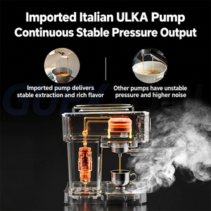 Machine à café expresso semi-automatique 20 bars compacte avec pompe importée cadran thermique vapeur puissante et mousseur à la - Product Image 2