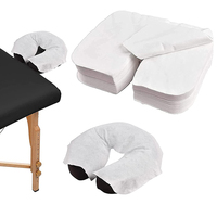 Coussinets de tête jetables OEM pour fauteuil de salon de beauté, feuille de protection faciale avec trou pour le visage, 100 pièces, feuille de protection de tête pour le cou, soins personnels