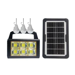 Batterie au lithium 6Ah LifePO4 chargeur de panneau solaire USB ampoules 5w système d'énergie solaire domestique mini système de kit d'éclairage solaire