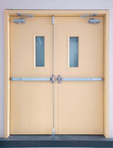 Portes coupe-feu en acier galvanisé de haute qualité, résistance au feu 1,5 heure, pour usage commercial, avec isolation, design moderne, garantie 5 ans - Product Image 1