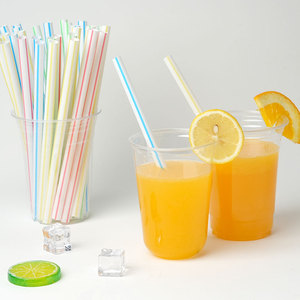 Tùy chỉnh đầy màu sắc PLA Ống hút miệng phẳng sọc các loại màu sắc cho nước trái cây trà sữa đồ uống cocktail dùng một lần uống PLA rơm - Product Image 2