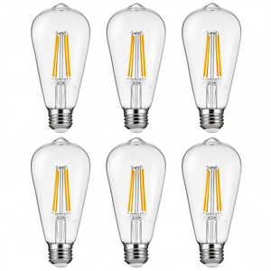 Bombillas LED Edison ST19 de 7W, 800 Lúmenes, 2700K, E26, Regulables, de Vidrio, para Iluminación Residencial - Product Image 1