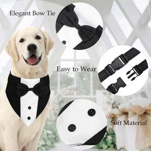 Tanpopo perro esmoquin <span class=keywords><strong>Collar</strong></span> ajustable traje pajarita Formal boda traje pequeño mediano grande mascota multifuncional Bandana <span class=keywords><strong>Collar</strong></span> - Product Image 2