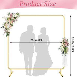 Support de fond carré en métal doré réglable, kit de cadre pour ballons de mariage, base pour décorations de fête - Product Image 2