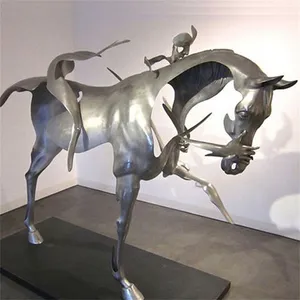Scultura astratta della statua del cavallo di Pegasus dell'acciaio inossidabile all'aperto di grandi dimensioni del metallo del giardino da vendere la scultura