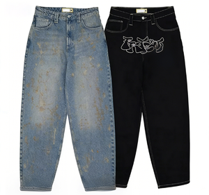 <span class=keywords><strong>Jeans</strong></span> Baggy da <span class=keywords><strong>Uomo</strong></span> Personalizzati a <span class=keywords><strong>Vita</strong></span> Alta, Larghi, Lavaggio Acido, Multicolore, Vintage, Gamba Larga, Effetto Distressed, Stile Hip-Hop, con Effetto Stack - Product Image 3