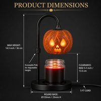 Lampe chauffe-cire d'Halloween en forme de citrouille, style horrifique, noire gothique, lampe de table, couleur personnalisée, logo, moule exclusif