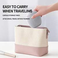 Almohada de Viaje en Forma de U de Poliéster de Inflado Rápido, Desmontable y Lavable, Plegable, para Avión, Auto, Oficina y Hotel