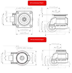WH FUMA 80F/80S Möbel Einziehbarer industrieller starrer einziehbarer Hochleistungs-Einzieh rollen Schnell verstell griff - Product Image 3