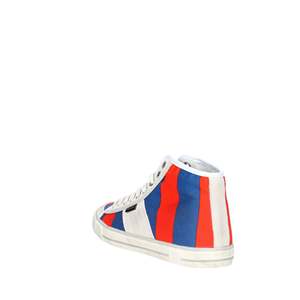 D.A.T.E. Baskets tendance montantes TENDER HIGH-94 pour femme en toile bleue et orange - Product Image 2