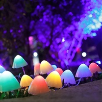Guirlande lumineuse solaire flexible F5 en forme de champignon, 12 LED, 8 modes, étanche, pour extérieur, jardin, fête, décoration féerique, lampe OEM ODM, vente en gros