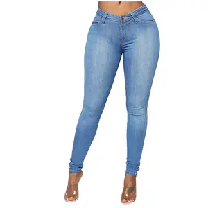 Jeans Long Pants New Fashion Vintage Female High Waist Stretch Slim Jeans Casual Pencil Pants Large Size