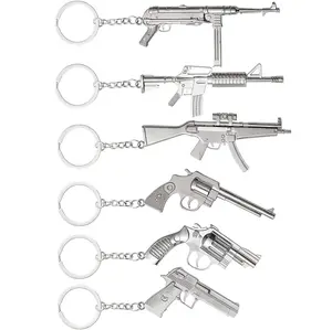 ÉCHANTILLON GRATUIT Porte-clés en alliage de zinc Porte-clés en métal Mini pistolet Porte-clés Auto Pendentif Créatif pour femmes hommes Cadeau Mini pistolet Porte-clés