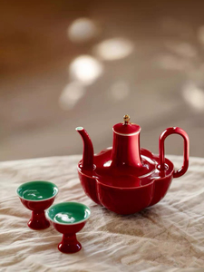 Service à thé en porcelaine Imperial Red Moon Palace - Écologique et durable - Cadeau traditionnel chinois pour mariage et fêtes - Product Image 2