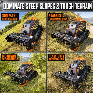 Débroussailleuse <span class=keywords><strong>à</strong></span> essence Vigorun 18 kW, tondeuse télécommandée 200 m, certifiée CE EPA, broyeur forestier RC pour le débroussaillage - Product Image 2