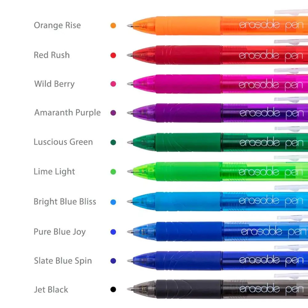 ปากกาหมึกเจลปากกา Clicker,Fine Point,หมึกสีสารพันสำหรับเขียน,10-PACK
