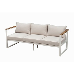 Moderno Conjunto de Sofás de Patio de 5 Piezas de Aluminio y Madera de Acacia con Cojines para Jardín, Resort, Hotel y Villa - Product Image 2