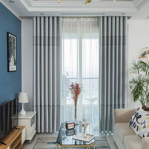 Approvisionnement d'usine en gros, Stock rayé gaufré <span class=keywords><strong>thermique</strong></span> isolé jacquard occultant tissu rideaux de salon - Product Image 4