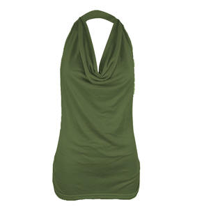 Robe mini sexy dos nu à col licou en velours côtelé uni, style européen, pour femme, collection été 2026 - Product Image 5