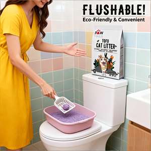 ถาดทรายแมวเต้าหู้ ผสมถ่านกัมมันต์ แป้งข้าวโพด กลิ่นลาเวนเดอร์ เป็นมิตรต่อสิ่งแวดล้อม ย่อยสลายได้ ทิ้งลงชักโครกได้ ไม่ก่อให้เกิดก้อนอุดตัน - Product Image 1